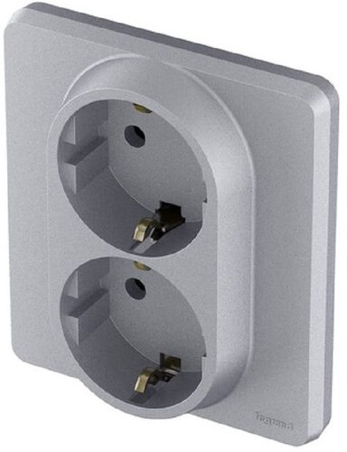 Розетка с заземлением без рамки Legrand Inspiria 1-м. 2 мод. алюминий картинка